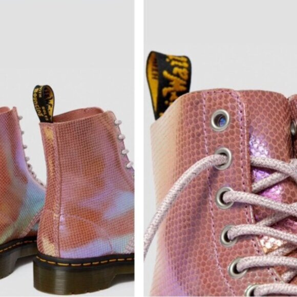 Dr Martens Pascal Iridescent Leather Mermaid Metallic Combat Hiking 7 Boots 1460 - Picture 7 of 16
